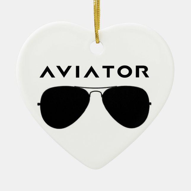 Aviator SUnglasses Silhouette Ceramic Ornament (Front)