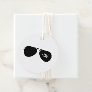 Aviator Sunglasses Silhouette Pilot Initials Cool Favour Tags