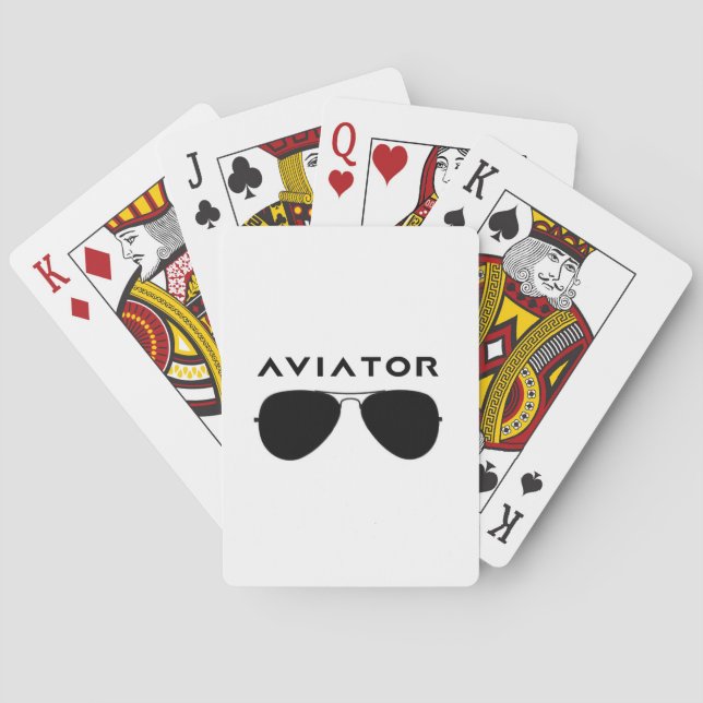 Aviator SUnglasses Silhouette Playing Cards (Back)