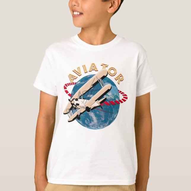 Aviator travelling the world T-Shirt (Front)