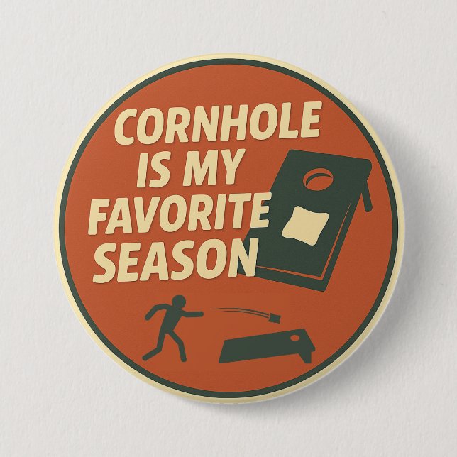 Avid Cornhole Player Humour 3 Inch Round Button (Front)