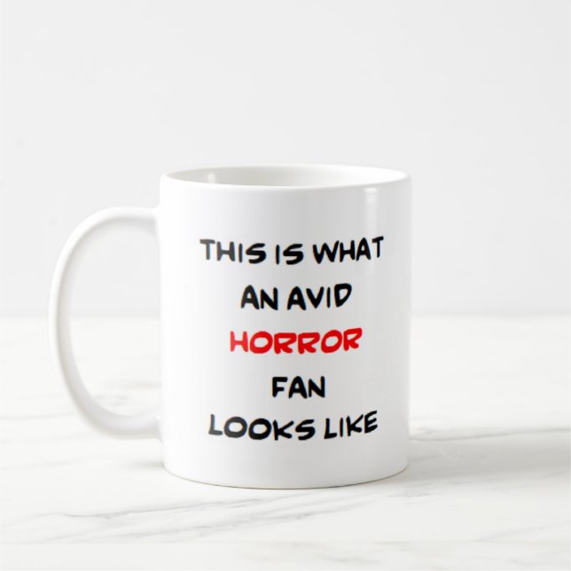 avid horror fan coffee mug (Left)
