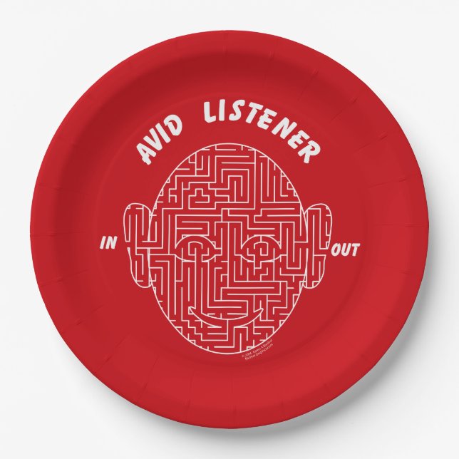 Avid Listener Paper Plate (Front)