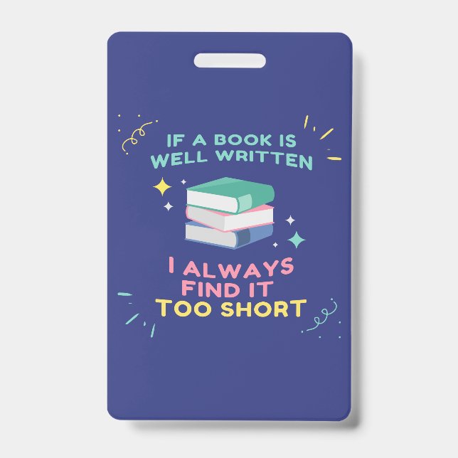 Avid Reader I - Jane Austen Quote Badge (Front)