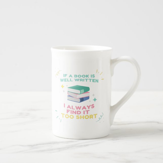 Avid Reader I - Jane Austen Quote Bone China Mug (Right)