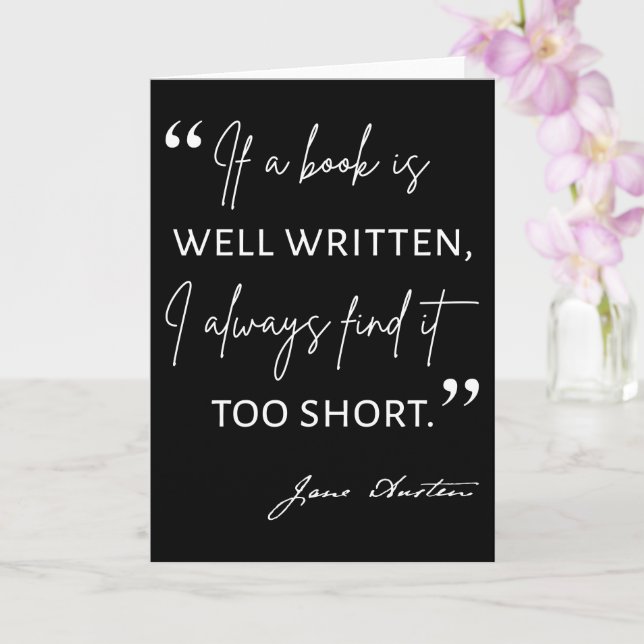 Avid Reader II - Jane Austen Quote Card (Orchid)
