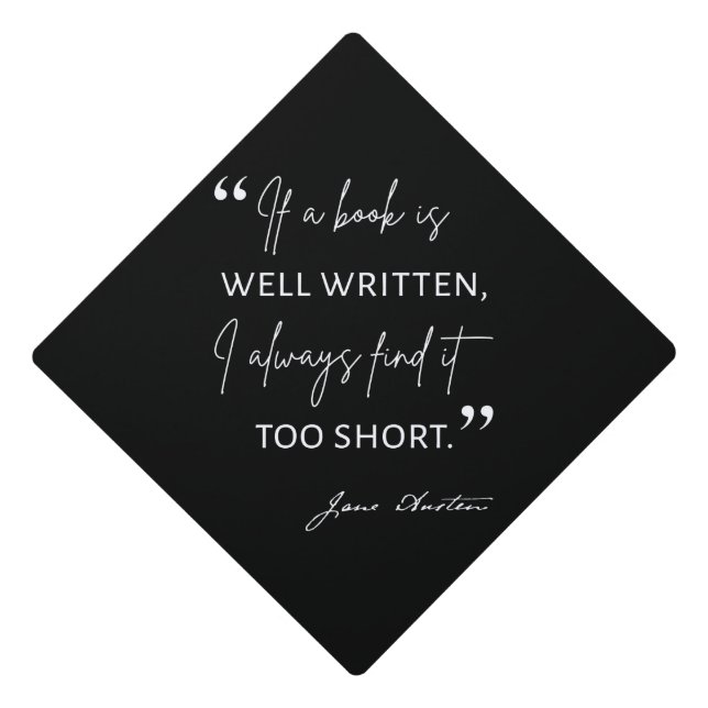 Avid Reader II - Jane Austen Quote Graduation Cap Topper (Front)