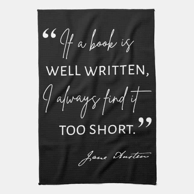 Avid Reader II - Jane Austen Quote Kitchen Towel (Vertical)