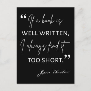 Avid Reader II - Jane Austen Quote Postcard