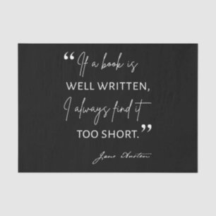 Avid Reader II - Jane Austen Quote Tissue Paper