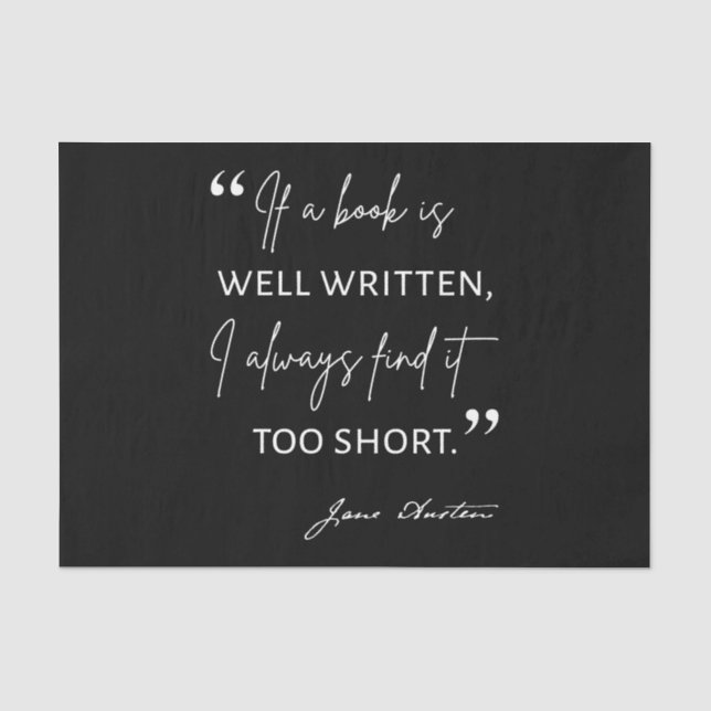 Avid Reader II - Jane Austen Quote Tissue Paper (Front)