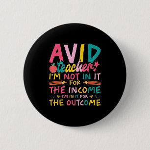 Avid Teacher Supplies Funny Back To School For Men 2 Inch Round Button