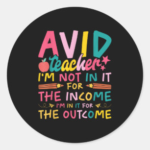 Avid Teacher Supplies Funny Back To School For Men Classic Round Sticker