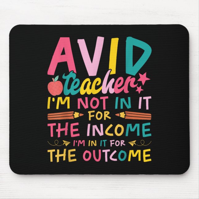 Avid Teacher Supplies Funny Back To School For Men Mouse Pad (Front)