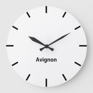 Avignon City Time Zone Newsroom Wall Large Clock
