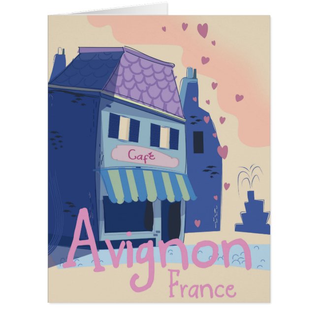 Avignon France cartoon travel poster (Front)