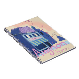 Avignon France cartoon travel poster Notebook