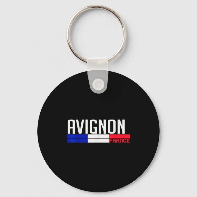 Avignon France Flag Travel Souvenir For Locals And Keychain (Front)
