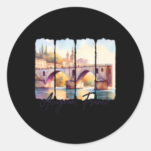 Avignon France State Traveling Brushstroke Trip Av Classic Round Sticker