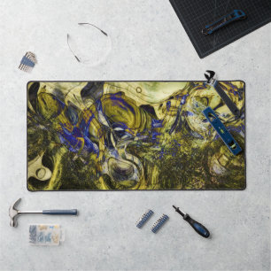 Avignon Olive Green Abstract Desk Mat