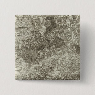 Avignon, Orange 2 Inch Square Button