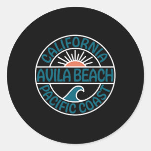 Avila Beach California Front And Back  Classic Round Sticker