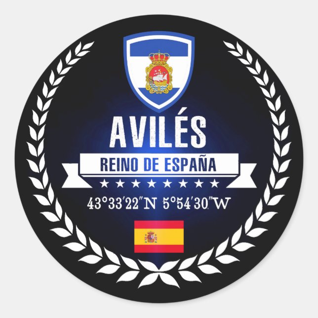 Avilés Classic Round Sticker (Front)