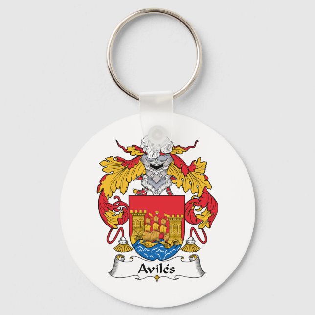 Aviles Family Crest Keychain (Front)