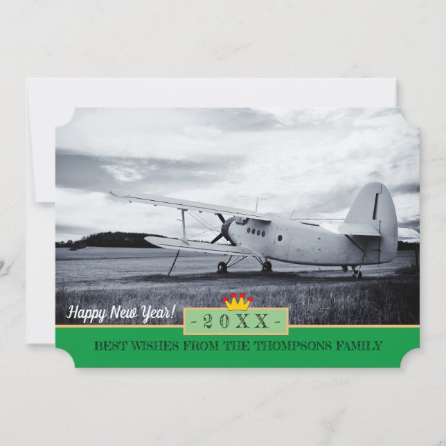 Avion à New Horizons, et bonne année! Carte (Devant)
