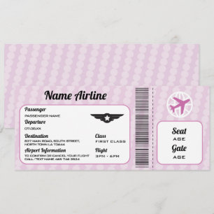 Avion Anniversaire avion Ticket Party Invitation r