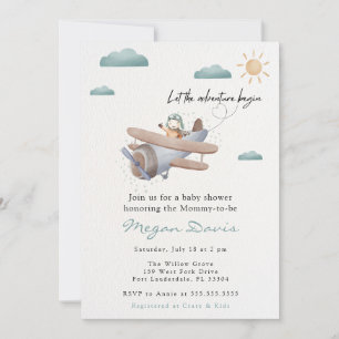 Avion Baby Shower Invitations Voyage