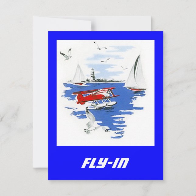 Avion Floatplane Avion Volant Dans Invitations (Devant)