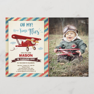 Avion Invitation Anniversaire Heure des vols Avion