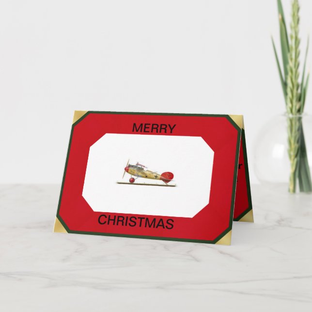 Avion Red Baron sur une carte de Noël (Devant)