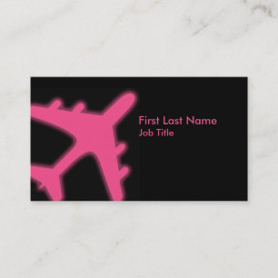 Avion rose brillant sur mesure cartes de visite