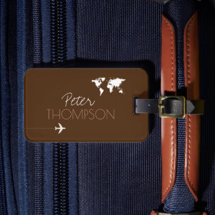Avion Travel Personalized Stylish Brown Luggage Tag