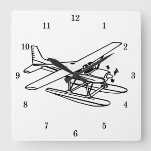 Avion très Cool sur flotteurs Horloge murale