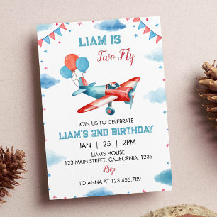 Avion vintage Anniversaire Invitation Vol