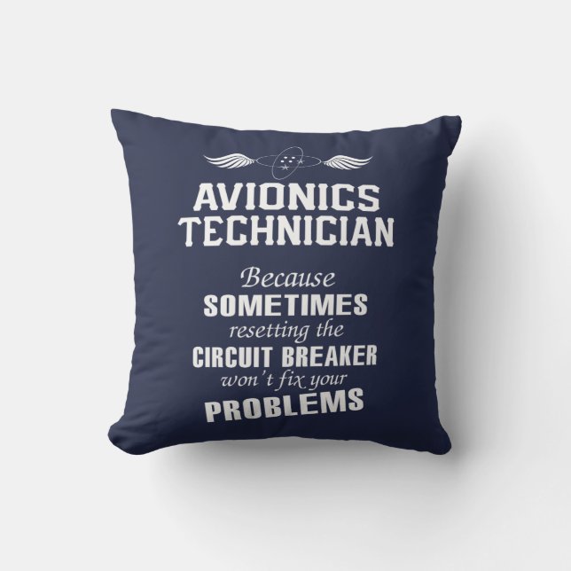 Avionics Technician Throw Pillow (Front)