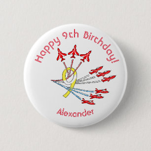Avions à réaction rouges - Badge de 9e anniversair