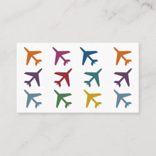 Avions colorés Cartes de visite de voyage