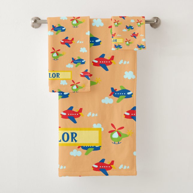 Avions, hélicoptères et nuages Artwork on Peach Na (En situation)