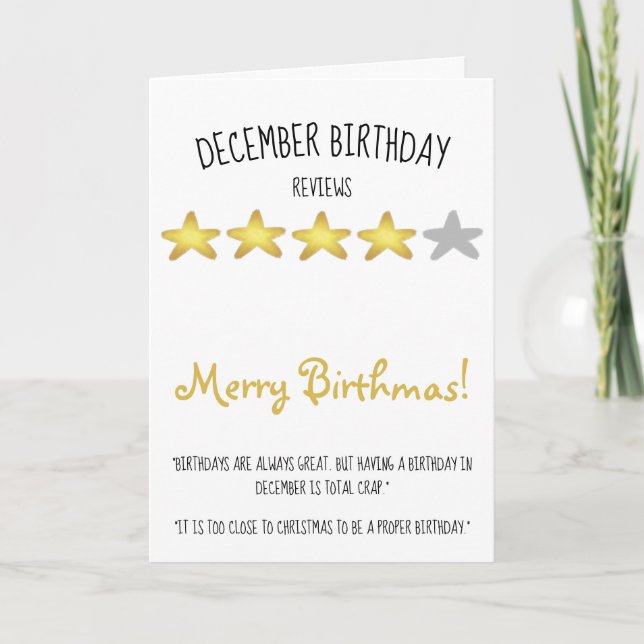Avis amusant citation anniversaire décembre carte  (Devant)