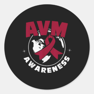Avm Awareness Arteriovenous Malformation Classic Round Sticker