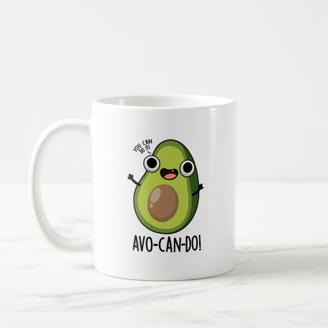 Avo-can-do Funny Avocado Pun  Coffee Mug (Left)