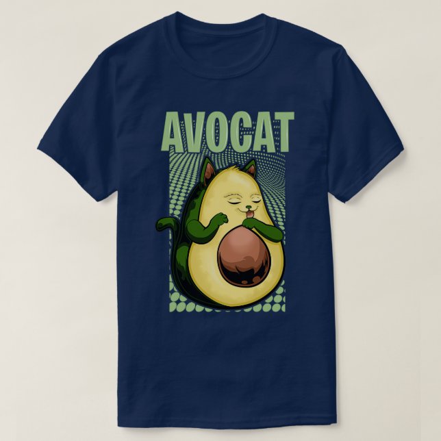 avo cat funny avocado kitty cute design vegan funn T-Shirt (Design Front)
