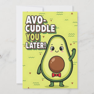 Avo-Cuddle You Later cute avocado pun gift fruit Thank You Card