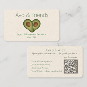 Avo & Friends Avocado Logo Healthy Food - Business Card