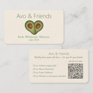 Avo & Friends | Avocado Logo Healthy Food  -  Business Card