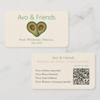 Avo & Friends | Avocado Logo Healthy Food - Business Card